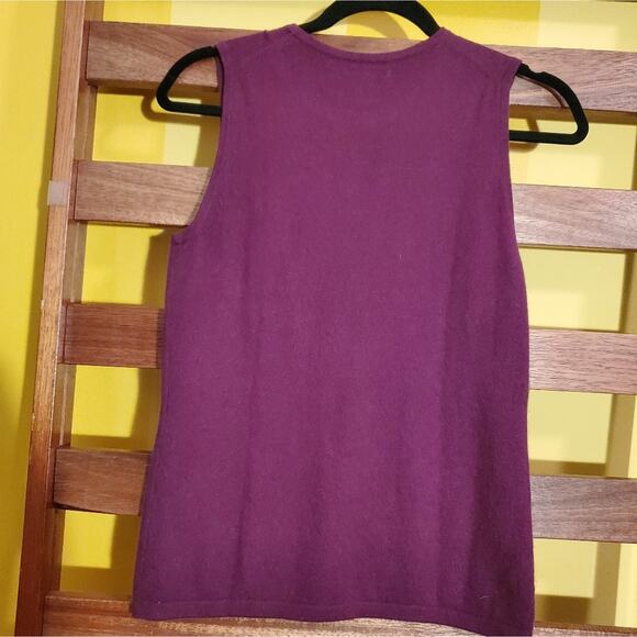 Lord & Taylor Plum Cashmere Sleeveless Blouse Vest Sz M - Picture 4 of 4